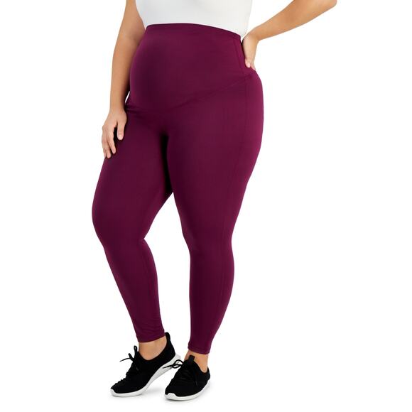 ID Ideology Perfect Plum Maternity Ankle Leggings NWT Plus Size 1X - Picture 1 of 7